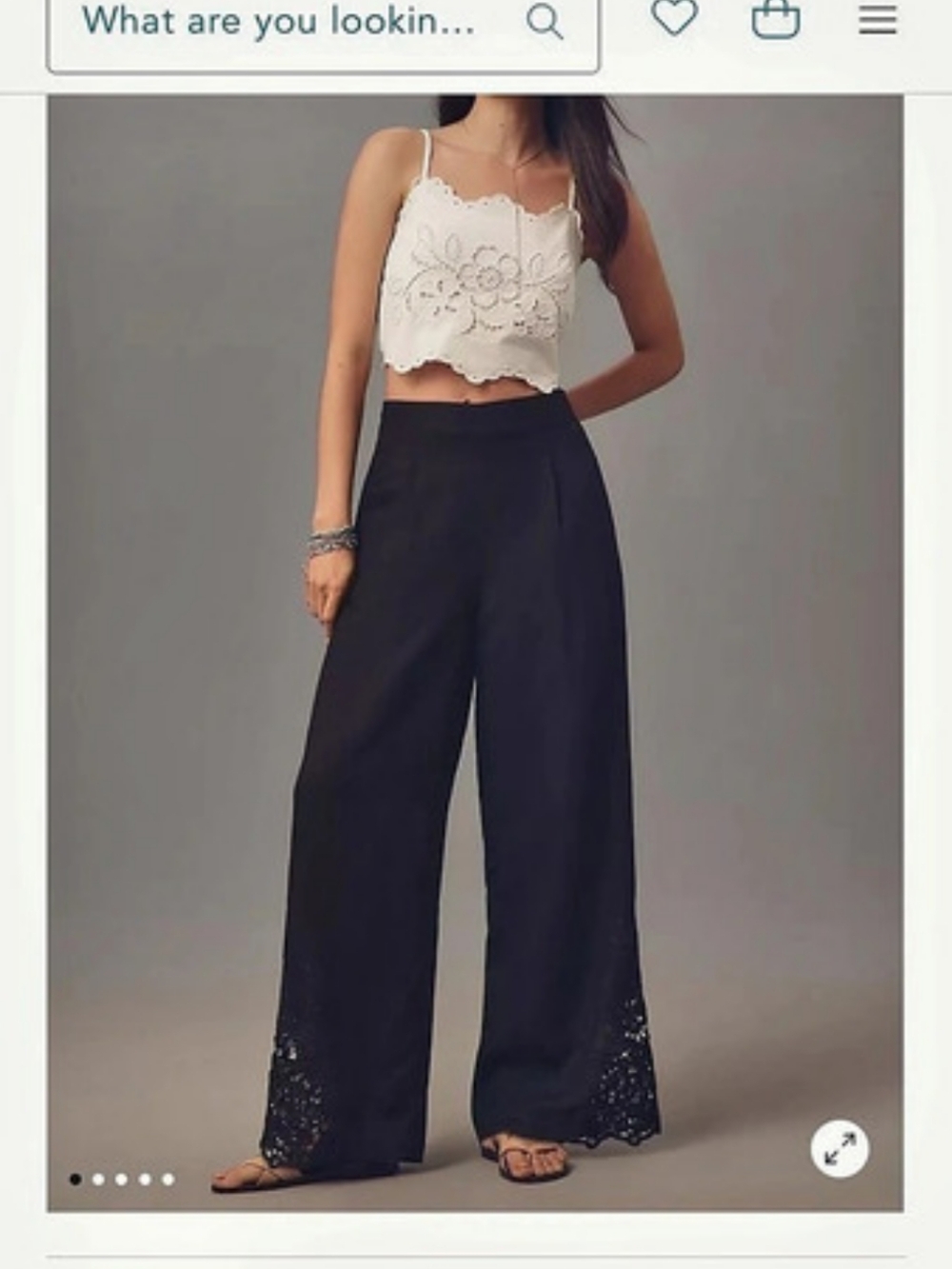 Ranna Gill Lace Wide Leg Pants in Black size S